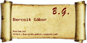 Bercsik Gábor névjegykártya
